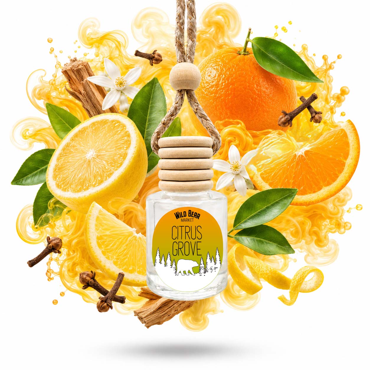 Citrus Grove Car Air Freshener | Fresh, Herbal, Long Lasting Scent