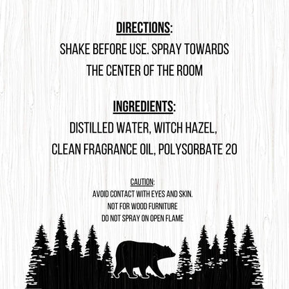 Black Lagoon Room Spray directions, ingredients, and safety information