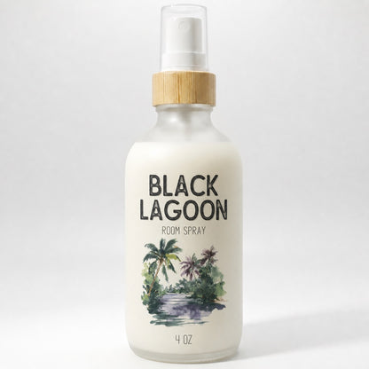 4 oz Black Lagoon Room Spray bottle by Wild Bear Market on a white studio background