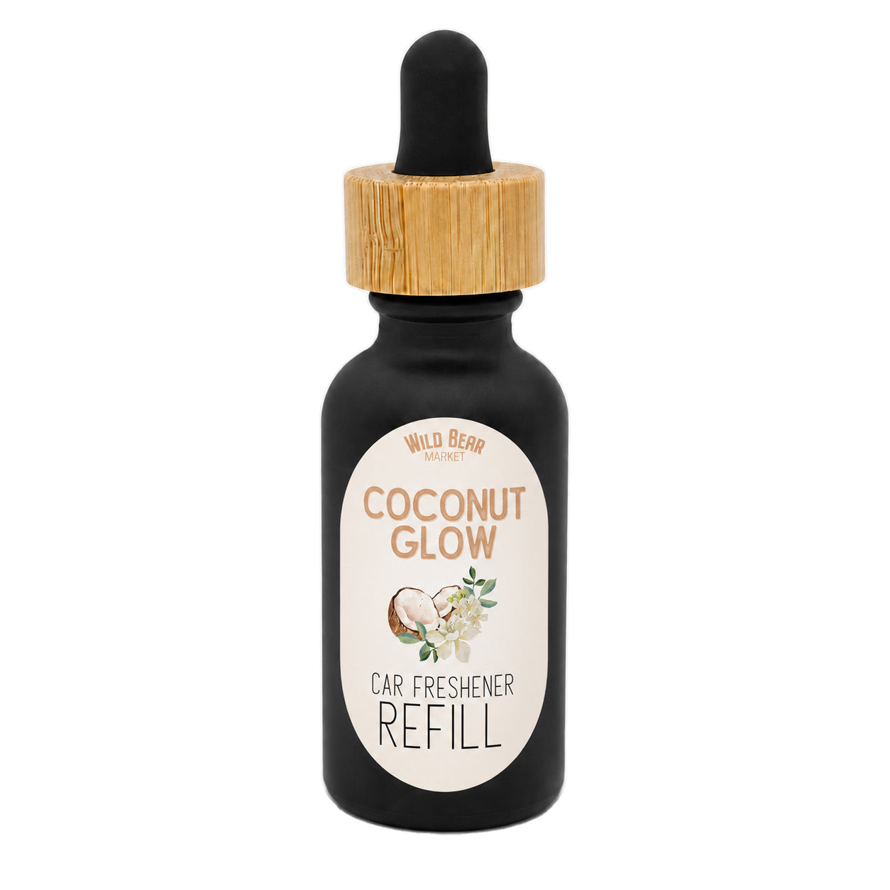 Coconut Glow car freshener refill bottle with dropper