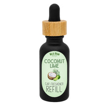 Coconut Lime car freshener refill bottle with dropper