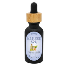 Nature's Spa car freshener refill bottle with dropper