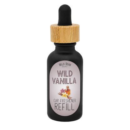 Wild Vanilla car freshener refill bottle with dropper
